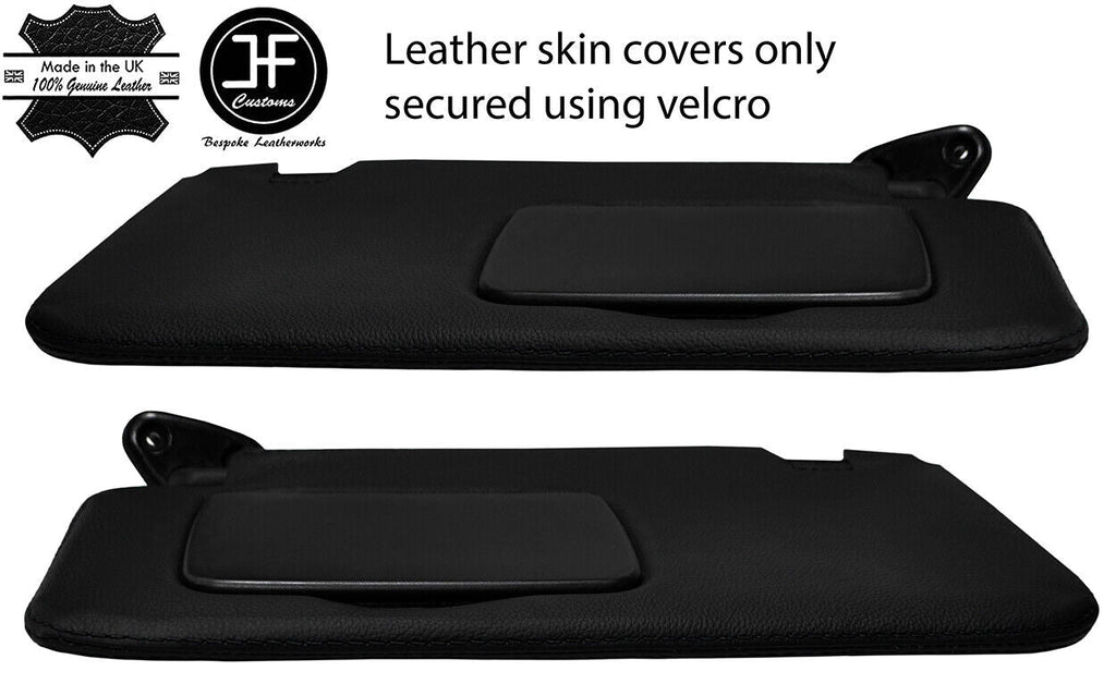 BLACK STITCH 2X SUN VISORS LEATHER COVERS FOR TOYOTA GT86 SUBARU BRZ 12-19