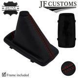 D RED STITCH LEATHER AUTO GEAR GAITER + PLASTIC FRAME FITS FIAT CROMA 05-10