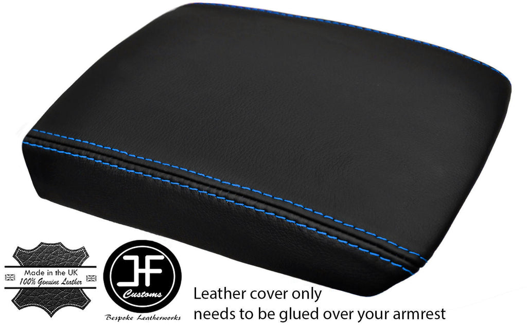 BLUE STITCHING REAL LEATHER ARMREST LID COVER FITS MITSUBISHI LANCER EVO 4 5 6