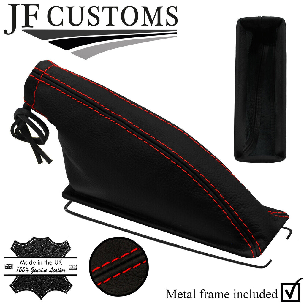 RED STITCH LEATHER HANDBRAKE GAITER + METAL FRAME FOR TOYOTA CELICA 79-81