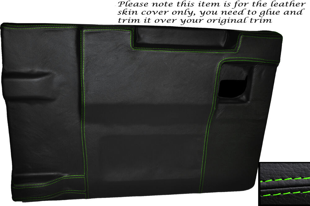 GREEN STITCH REAR TAILGATE DOOR CARD SKIN COVER FITS LAND ROVER DEFENDER 83-14