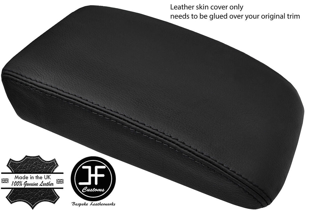 BLACK STITCH TOP GRAIN LEATHER ARMREST LID COVER FOR VW GOLF SV SPORTSVAN 14-18