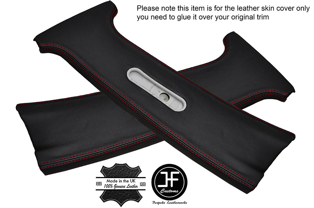 RED STITCH 2X B PILLAR LEATHER COVERS FITS VW GOLF MK4 JETTA 1998-2005 5 DOOR