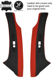 BLACK & RED 2X REAR C PILLAR COVERS FOR MERCEDES W202 C CLASS 93-00 ESTATE