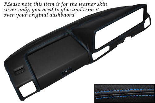 BLUE STITCH DASH DASHBOARD LEATHER SKIN COVER FITS VW GOLF MK1 JETTA 1974-1983