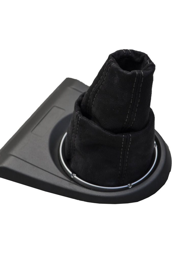 GREY STITCH FITS HONDA CIVIC TYPE R MK8 2006-2012 GEAR GAITOR BLACK SUEDE