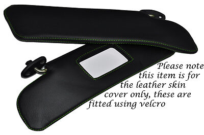 GREEN STITCH FITS MAZDA MX5 MK2 & 2.5 MIATA 98-05 2X SUN VISORS LEATHER COVERS