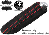 RED STITCH REAL SUEDE HANDBRAKE HANDLE COVER FITS AUDI A4 B7 2004-2008