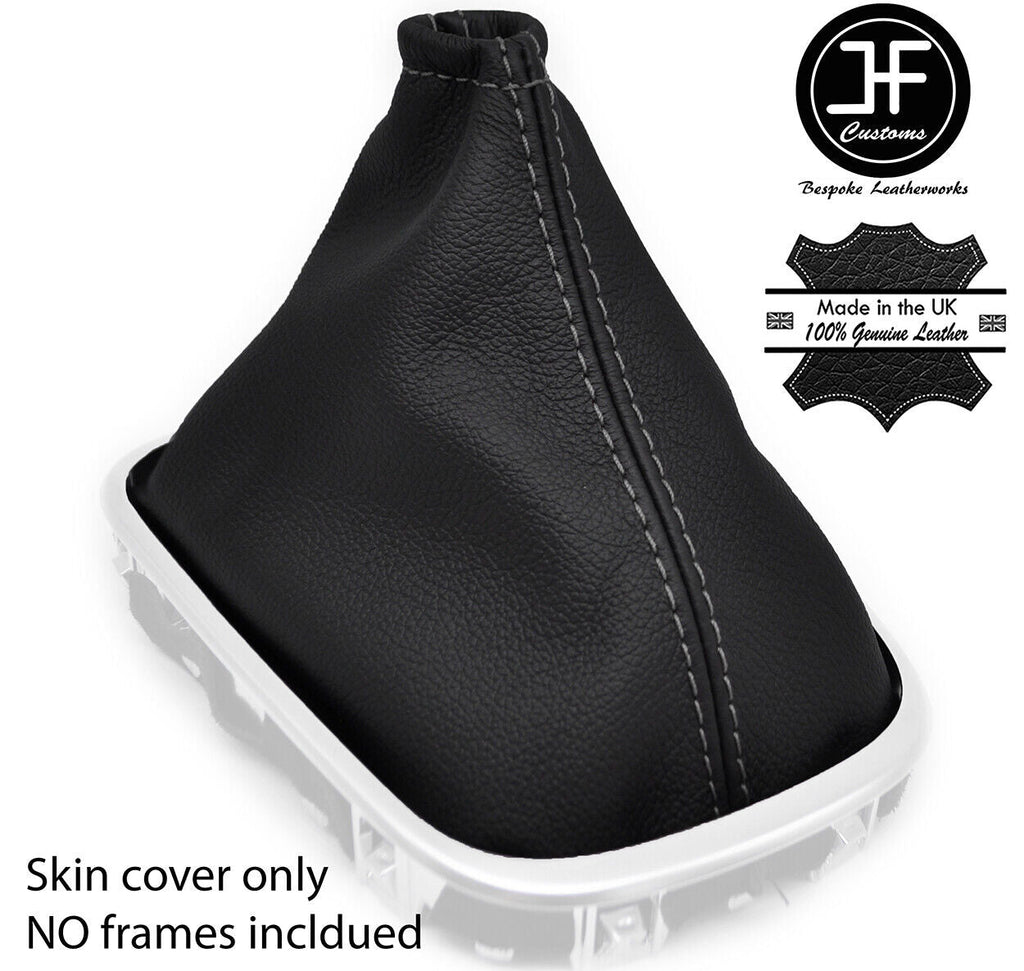 GREY STITCH TOP GRAIN LEATHER GEAR GAITER FITS RENAULT KADJAR 2015-2019