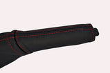 red stitch FITS FORD PUMA 97-01 LEATHER HANDBRAKE HANDLE COVER ONLY CUSTOM NEW