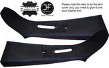 BLUE STITCH 2X UPPER B PILLAR PU SUEDE COVERS FITS VW T5 TRANSPORTER CARAVELLE