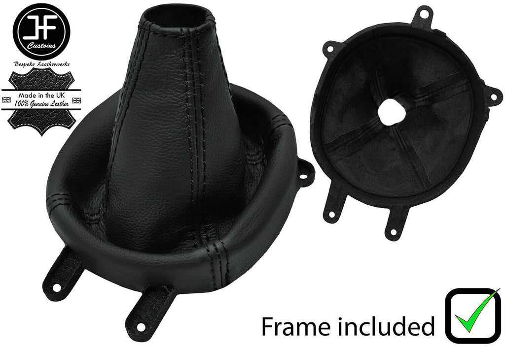 BLACK STITCH LEATHER GEAR GAITER+FRAME FOR MITSUBISHI LANCER EVO 7 8 9 6SPEED