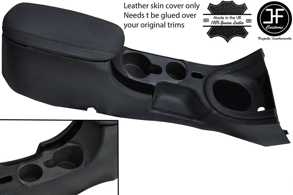 BLACK STITCH CONSOLE + ARMREST + BEZEL COVERS FITS FORD MUSTANG 1999-2004