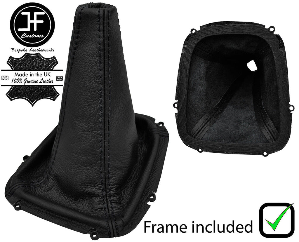 BLACK STITCH 5 SPEED LEATHER GEAR +PLASTIC FRAME FOR SUBARU IMPREZA WRX 01-05