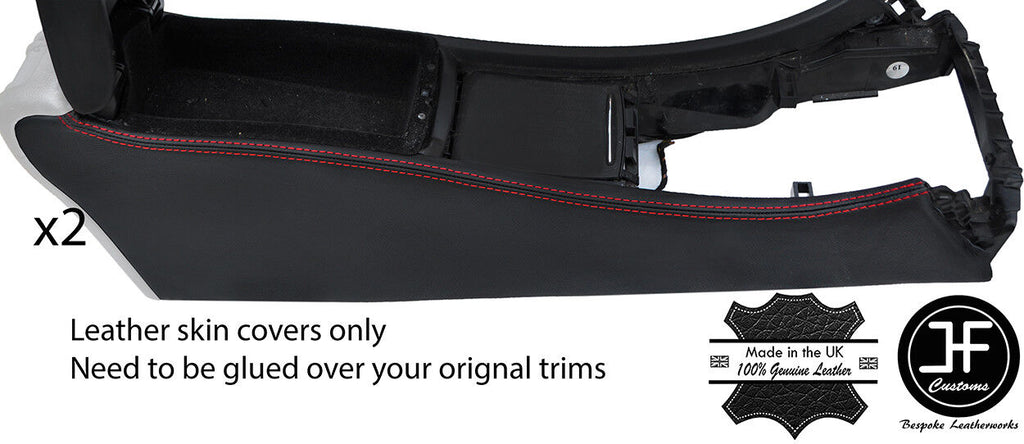 RED STITCH 2X CONSOLE SIDE TRIM LEATHER COVER FOR MERCEDES C CLASS W203 COUPE