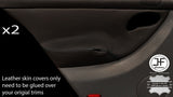 BLACK STITCH 2X REAR DOOR CARD TRIM LEATHER COVERS FOR SEAT LEON MK1 99-05 5 DR