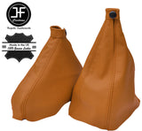 TAN LEATHER GEAR & HANDBRAKE GAITER BOOT SET FITS ALFA ROMEO GTV SPIDER 98-05