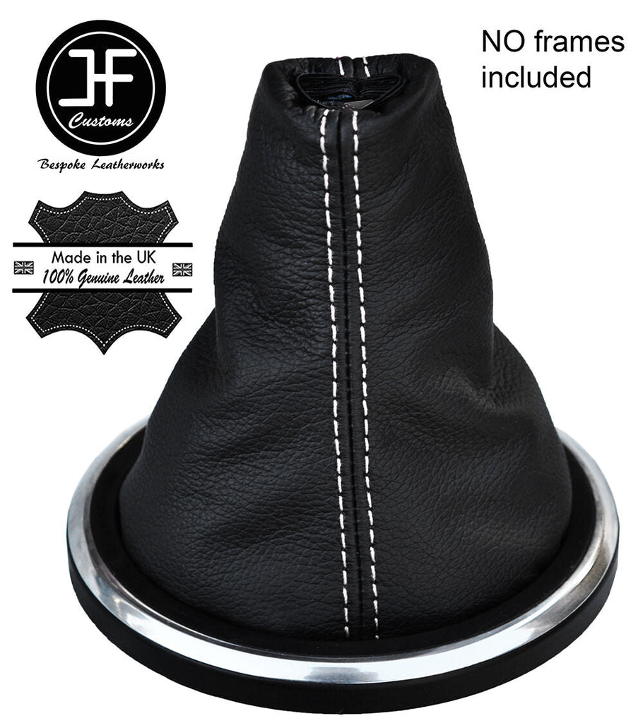 WHITE STITCH LEATHER GEAR STICK GAITER FITS FORD FIESTA MK6 FUSION 2002-2008