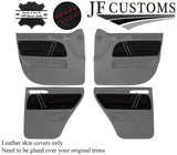 D RED STITCH LEATHER 4X DOOR CARD TRIM + HANDLE COVERS FOR VW TOUAREG 02-11 JF1