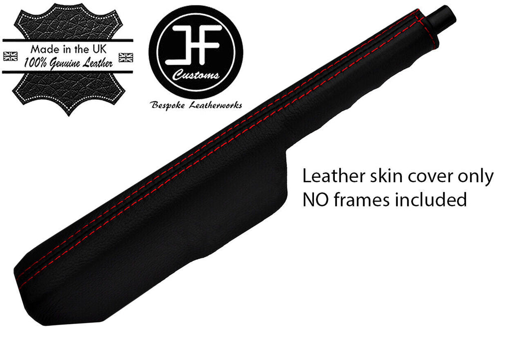 RED STITCH FULL HANDBRAKE GAITER LEATHER COVER FOR FITS VW POLO MK2 1981-1993