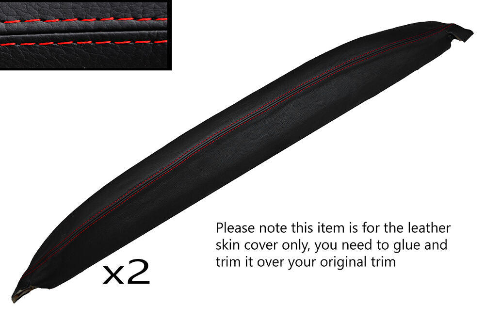 RED STITCH 2X FRONT DOOR ARMREST PAD SKIN COVERS FITS LANDROVER SERIES 2A 3