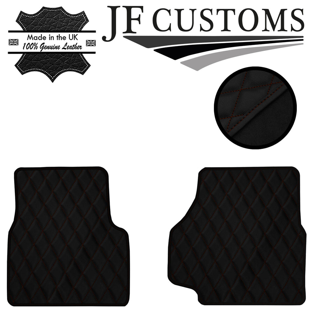 D BROWN DIAMOND STITCH VINYL 2X TAILORED FLOOR MAT CARPETS FOR DEFENDER 90 110