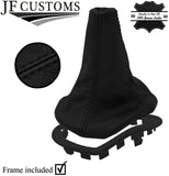 BLACK STITCH LEATHER MANUAL GEAR GAITER + PLASTIC FRAME FITS FIAT MAREA 96-2002