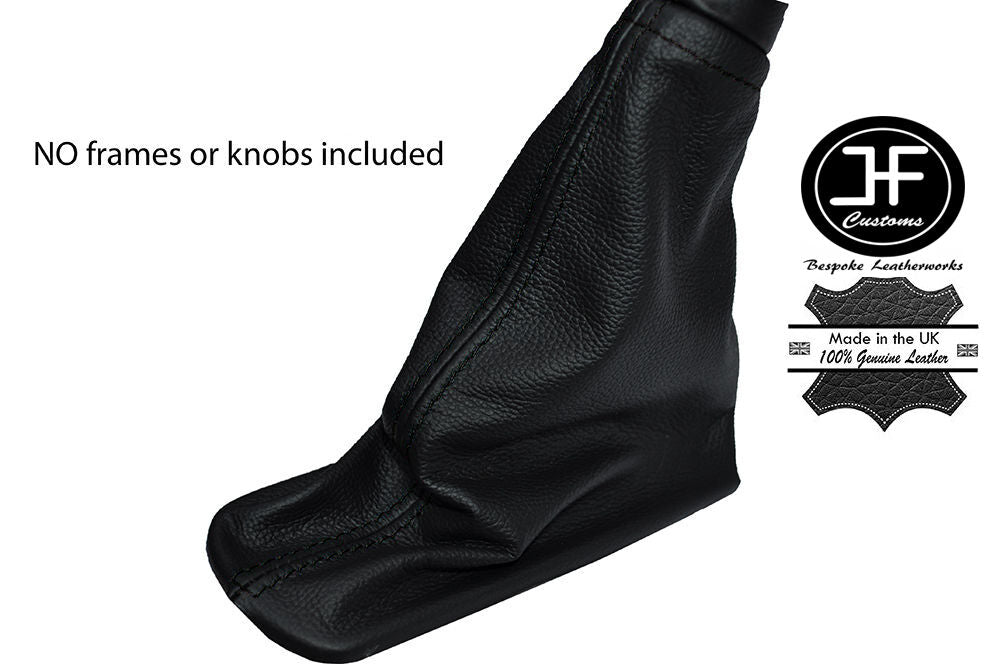 BLACK STITCHING FITS VOLVO S40 V50 2004-2012 HANDBRAKE GAITER COVER LEATHER