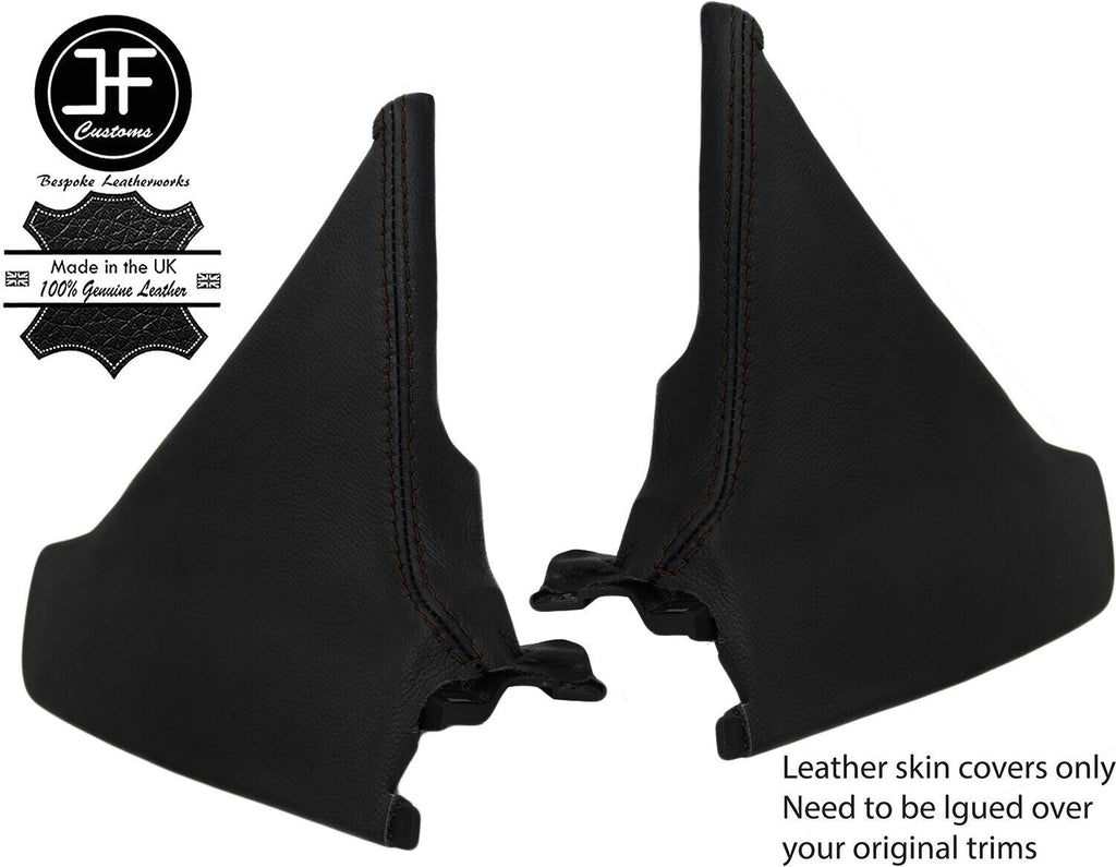 BROWN STITCH 2X TRIANGLE CONSOLE SIDE TRIM LEATHER COVER FOR MAZDA MX5 MK3 9-15