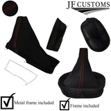 DARK RED STITCH SUEDE GEAR & HANDBRAKE COVERS + FRAMES FOR CORVETTE C5 97-04