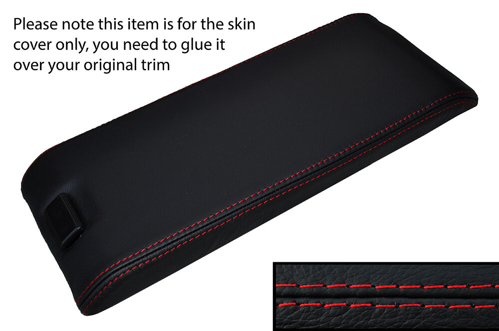 RED STITCH ARMREST LID LEATHER SKIN COVER FITS MERCEDES SL CLASS R129 89-02