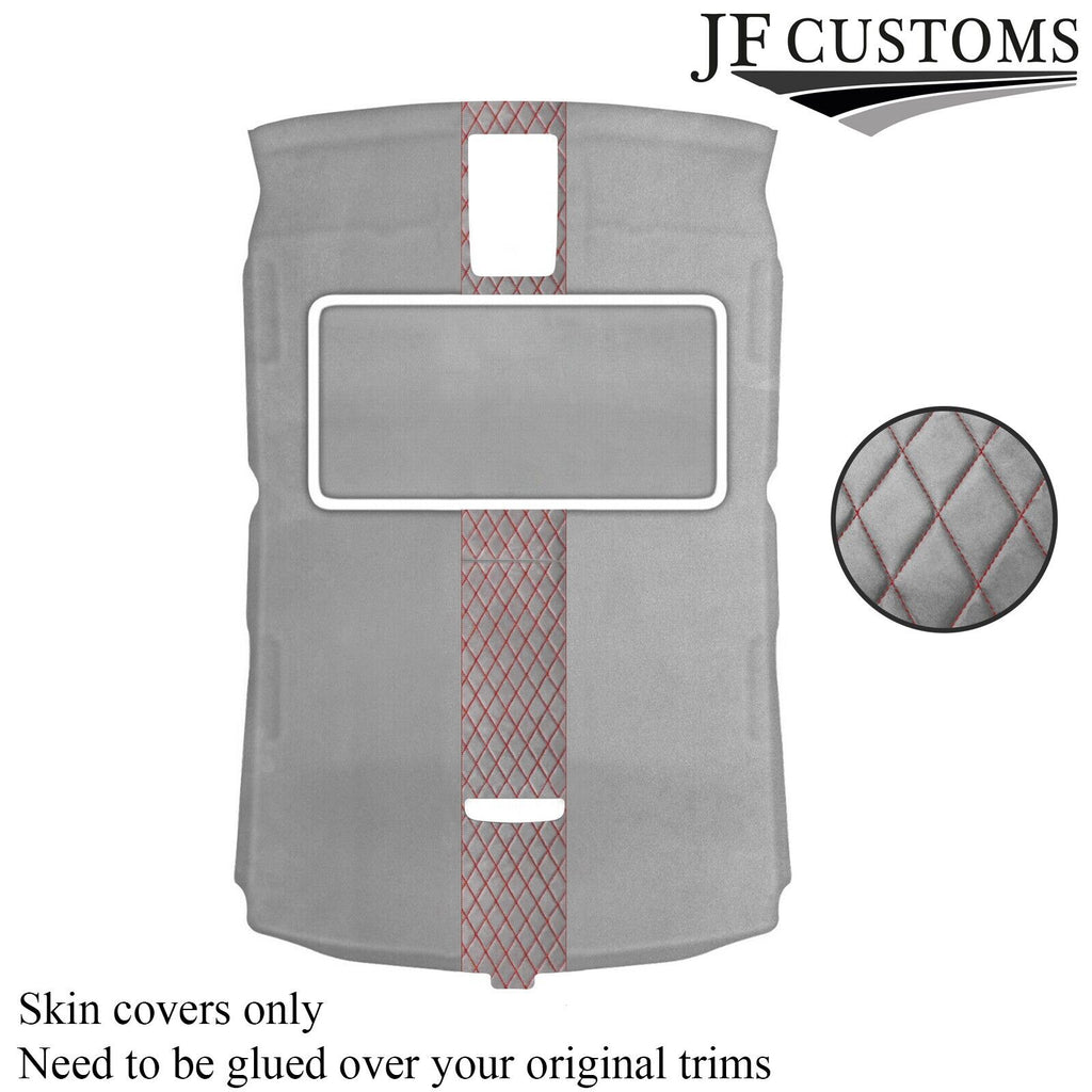 DSG2 RED ST. L GREY SUEDE SUNROOF HEADLINER COVER FOR AUDI A4 B7 04-09 SALOON