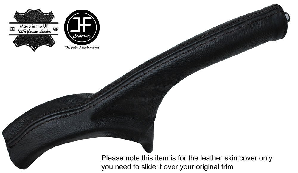 BLACK STITCHING LEATHER HANDBRAKE GAITER FITS TOYOTA AVENSIS T25 2003-2008