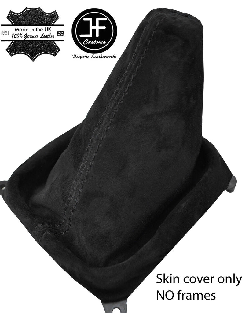 BLACK STITCHING REAL SUEDE MANUAL GEAR GAITER FITS MAZDA 323 323F 1998-2004