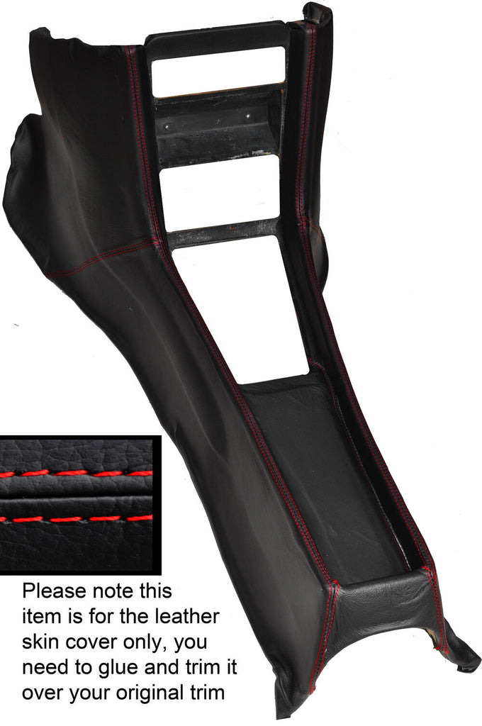 RED STITCH CENTRE CONSOLE LEATHER SKIN COVER FITS MERCEDES W114 W115 SERIES 2