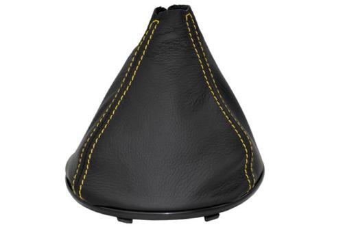 FITS FORD KA 2009+ LEATHER GEAR GAITER WITH yellow stitching CUSTOM NEW