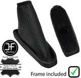 BLACK STITCH LEATHER HANDBRAKE GAITER+PLASTIC FRAME FOR FORD FOCUS MK1 98-04