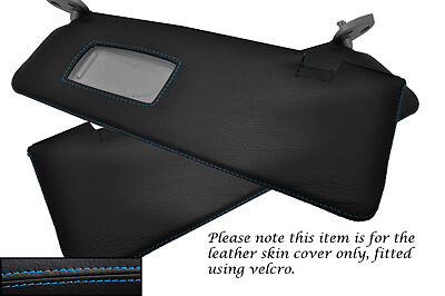 BLUE STITCH FITS BMW 1 SERIES E81 E82 E87 04-12 2X SUN VISORS LEATHER COVERS