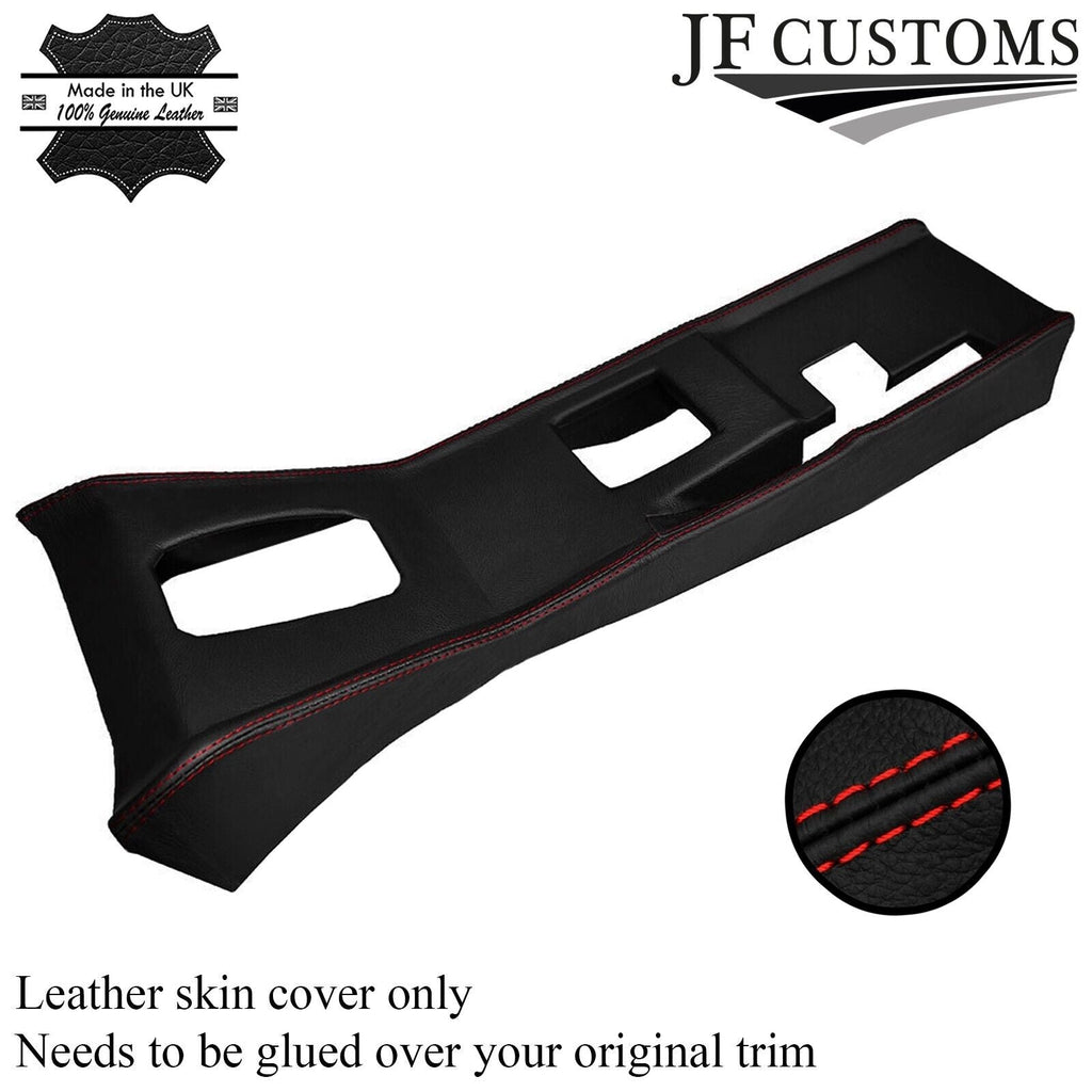 RED STITCH AUTOMATIC CENTRE CONSOLE LEATHER SKIN COVER FITS JAGUAR E TYPE