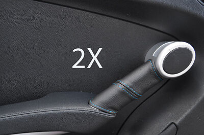 blue stitch FITS MERCEDES SLK R171 04-11 2X DOOR HANDLE LEATHER COVERS