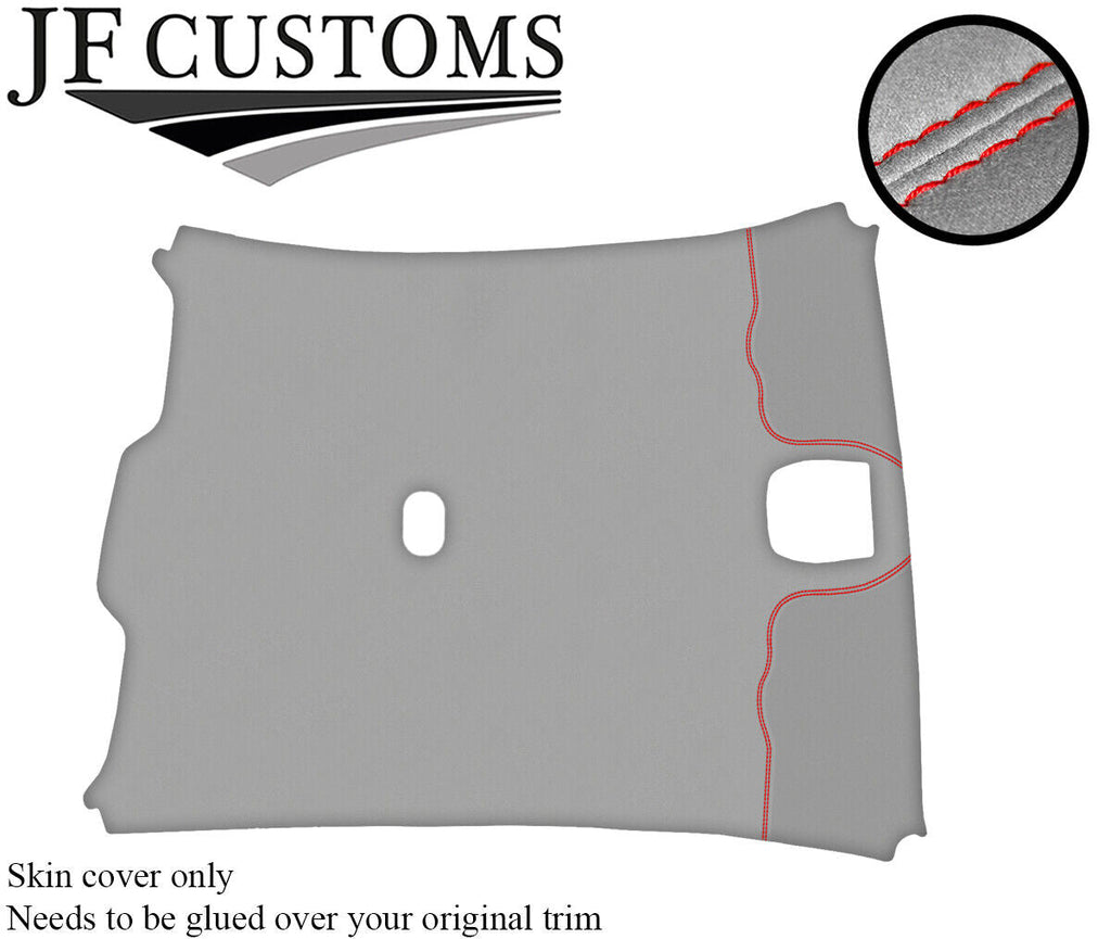 RED STITCH ROOF LINING HEADLINING LIGHT GREY LUXE COVER FOR JAGUAR X-TYPE