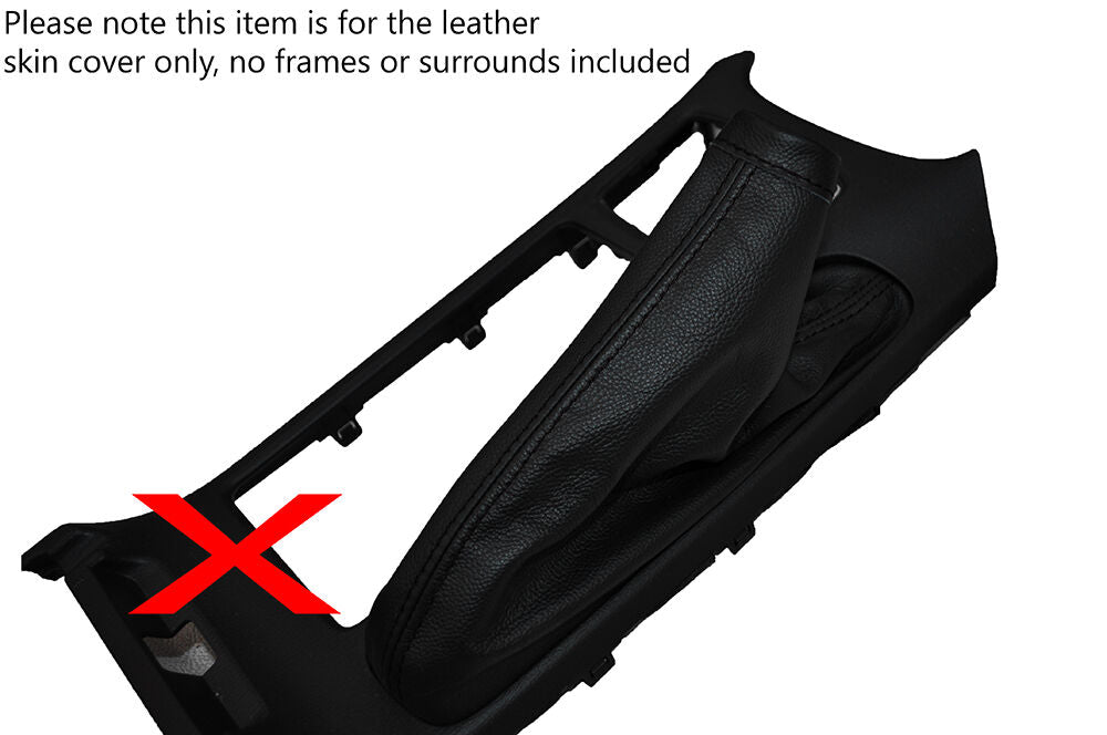 BLACK STITCHING LEATHER SKIN HANDBRAKE GAITER FITS MAZDA 6 2012-2015 CUSTOM NEW