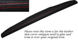 RED STITCHING TOP DASH DASHBOARD LEATHER SKIN COVER FITS JAGUAR MK2 CUSTOM NEW