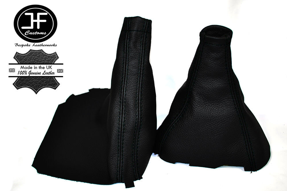 BLACK STITCH LEATHER GEAR & HANDBRAKE GAITERS FITS SUBARU IMPREZA WRX MK3 07-12