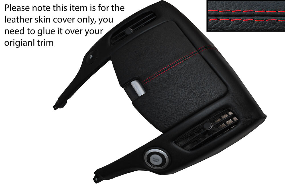 RED STITCH CENTRE UPPER DASH STORAGE TRIM SKIN COVERS FITS NISSAN 370Z 09-15