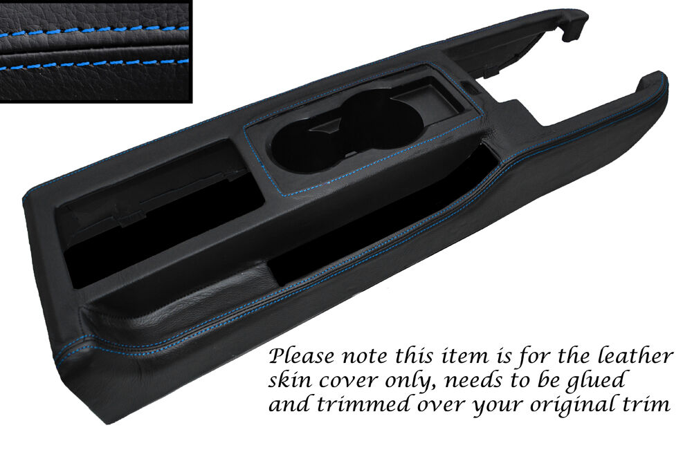 BLUE STITCHING CENTRE CONSOLE LEATHER SKIN COVER FITS FORD MUSTANG 2005-2009