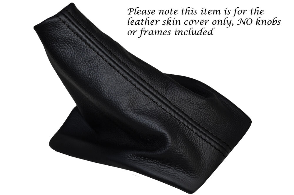 BLACK STITCHING LEATHER MANUAL GEAR GAITER FITS PEUGEOT 2008 2013-2015