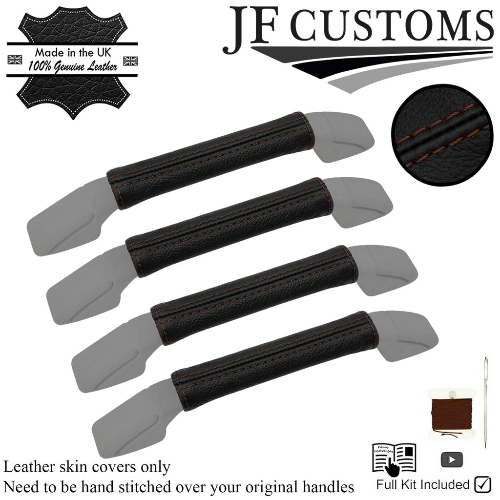 BROWN STITCH 4X ROOF GRAB HANDLE COVER FOR LAND ROVER DISCOVERY MK2 98-04