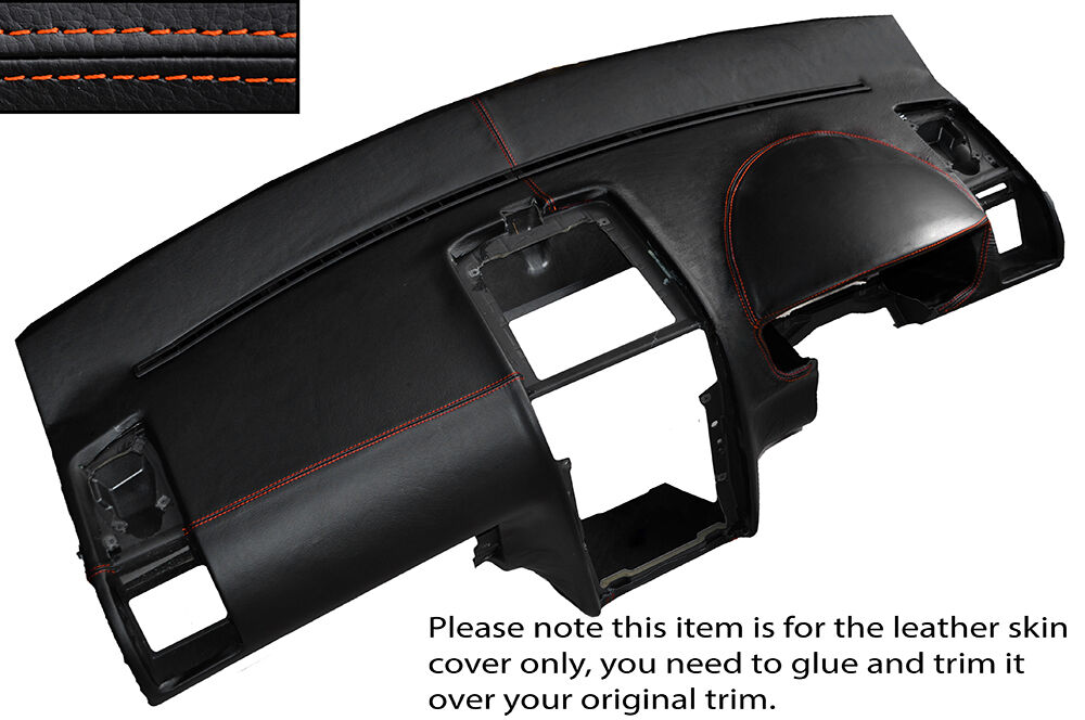 ORANGE STITCH DASH DASHBOARD LEATHER SKIN COVER FITS VW TOURAN 2003-2010