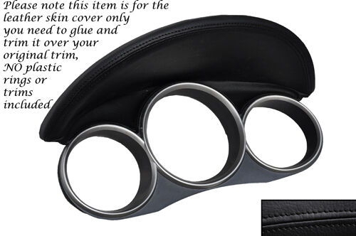 BLACK STITCH SPEEDO GAUGE HOOD LEATHER SKIN COVER FITS HONDA JAZZ 2002-2008